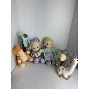 Precious Moment Plush Lot Of 6 By‎ Enesco Giraffe Donkey Boy Girl Dinosaur Tree